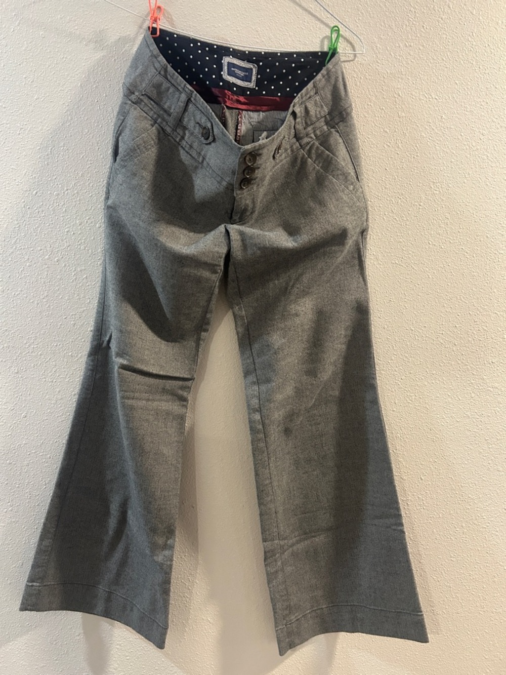 American Eagle Outfitters Grey Houndstooth Patterns Wide Leg Pants Women’s USED